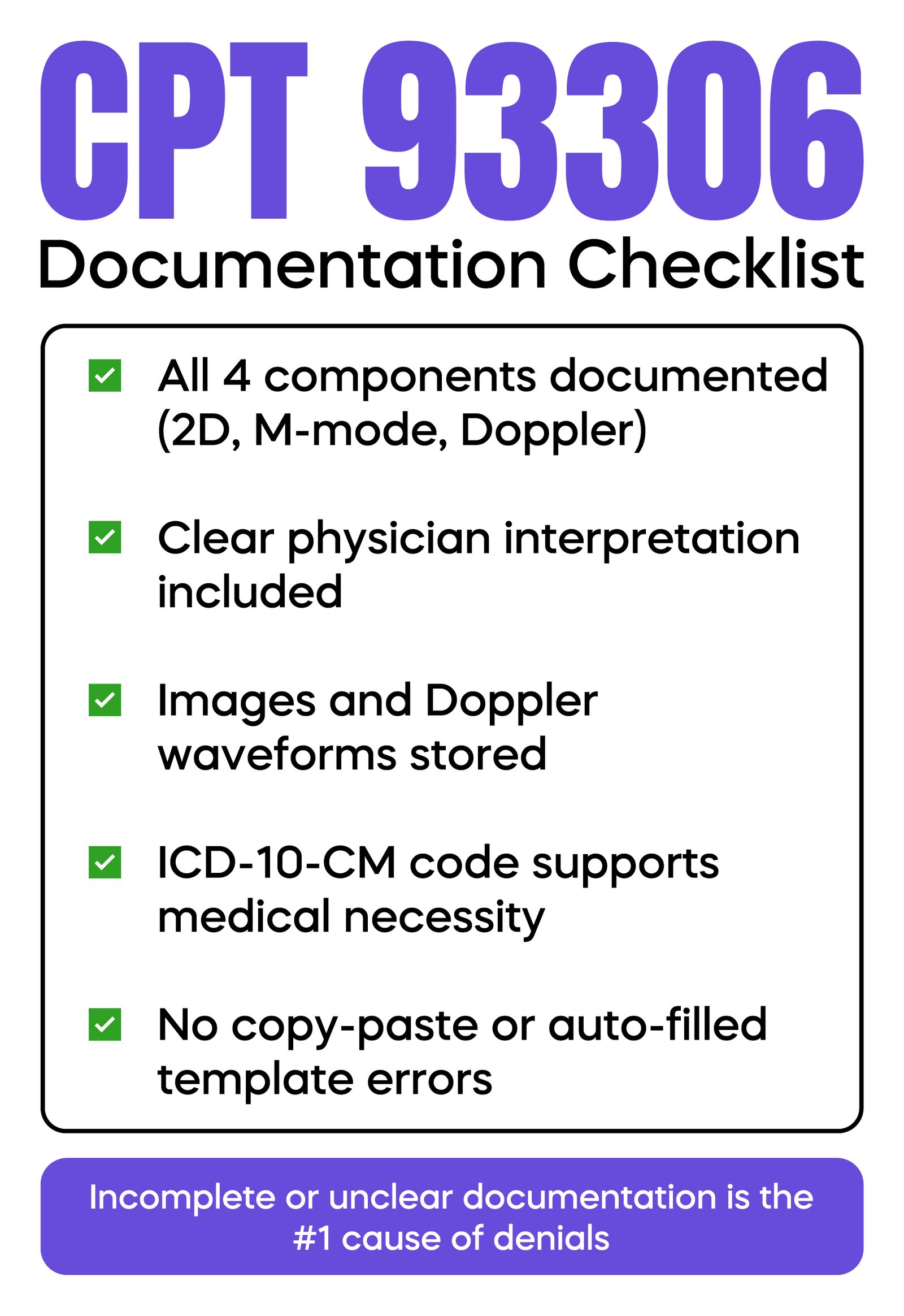 CPT 93306 Documentation Checklist